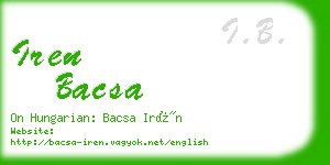 iren bacsa business card